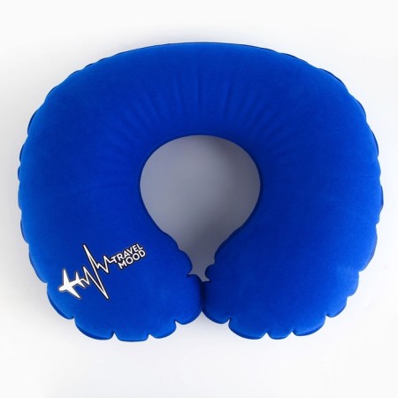 Pillow inflatable Travel Mood, blue color-1