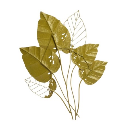 Wall metal decor "Bouquet of skeletered leaves" white-gold 90x71x5 cm-3