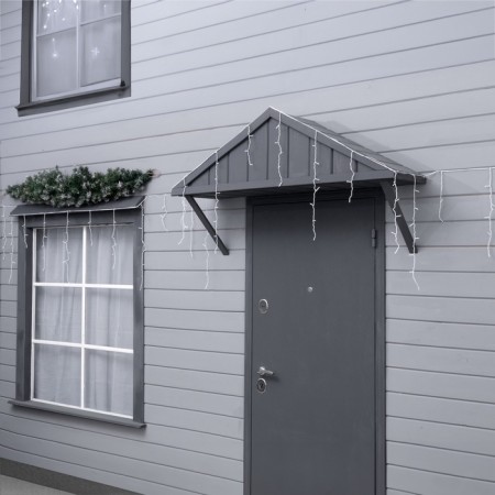 Garland "fringe" 12 × 0.7 m, IP44, UMS, white thread, 240 LED, warm white glow, flicker, 220 V-1