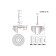 Suspended EVOLUCE lamp. Sle260113-05. Reggio. 5x40 watts, E14, 46x46x40 cm, silver color