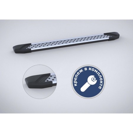 Thresholds for the car "BMW-Style" Rival for Honda Pilot III 2016-2019, 180 cm, 2 pcs., Aluminum, D180al.2105.1-1