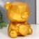 Piggy bank Plastic "Bear with Heart" gold 14.5x14x17 cm