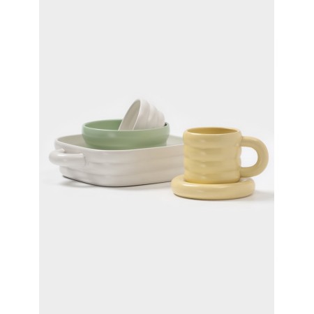 Set for spices of the “Zephyr” share, Solonka, List, 100 ml, ceramics, white-6