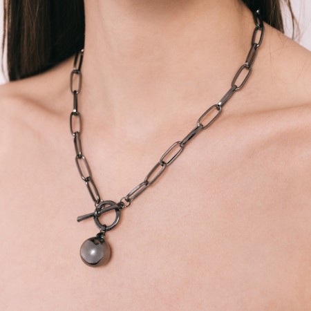The necklace "chain" sphere, gray color, 50 cm-2