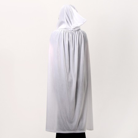 Carnival cloak adult, plush white, length 120 cm-1