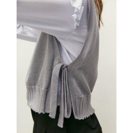Knitted children's vests Amarobaby Bow, height 134 cm, color gray color-6