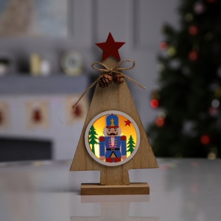 LED figure "Nutcracker" 11 × 20 × 5 cm, wood, batteries LR41x3, glow warm white
