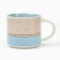 Ceramic mug with a lid and spoon "Geometry", 470 ml, beige color
