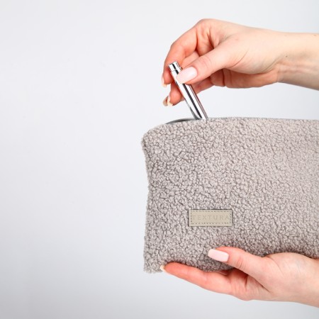 Lightning cosmetic bag, textura, gray color-9