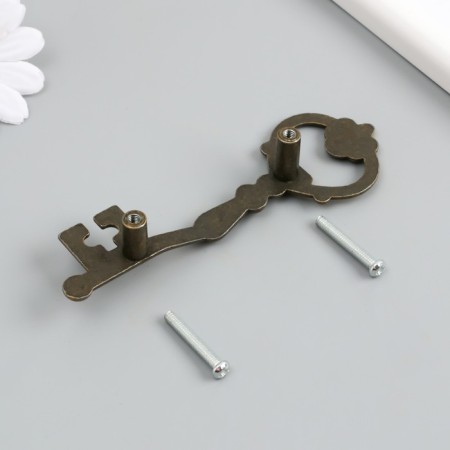 Handle for the casket Metal "Key" Bronze 12x3.8x5.8 cm-2