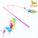 Domestico-a figure "color mouse", 32 cm, white/blue mouse on a pink handle