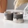 Candle in concrete on the stand "Loft", soy wax, wooden wick, black and white