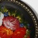 Plate Glass Dunnered Daulay "Folk Motives", D = 20 cm, Black Color