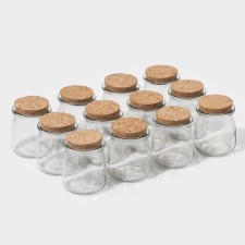 A set of glass jars for spices with a cork lid of the Parfa shares, 130 ml, 7 × 6.5 cm, 12 pcs