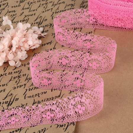 Capricon lace, 35 mm × 10 ± 1 m, pink color