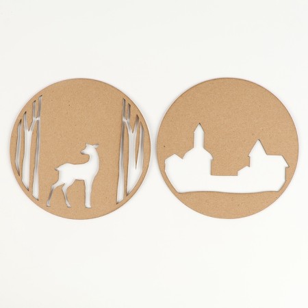Wood on the New Year for children. Drawing on the saw "Deer", a set for creativity-5