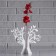 Wooden Kashpo 21 × 7.6 × 18.6 cm with 1 flask "tree", white