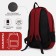 A backpack with a zipper, 2 external pockets, burgundy color