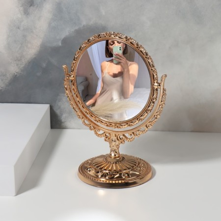 The mirror of the desktop "circle", bilateral, with an increase, D mirror surface 10 cm, bronze color-2