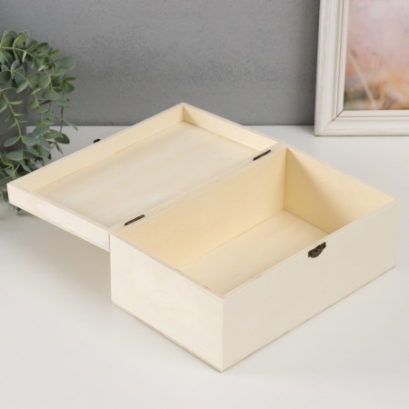 Casket wood for painting "rectangular" locking buckle 26.5x16.5x11 cm-2