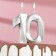 Candle in the cake jubilee "line", number 10, silver