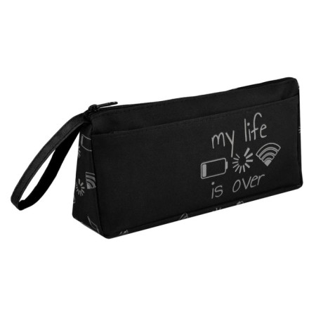 Penal soft, 1 department, 95 x 200 x 50 mm, voluminous, Phoenix "Tags", with a pen, black 65715