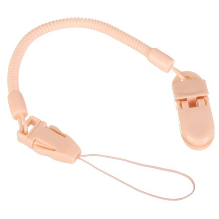 Nipple - orthodontic dummy, silicone, +6 months, with a holder, pink color-1