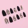 Leo patching nails, 12 pcs, with glue plates, almond shape, black, beige
