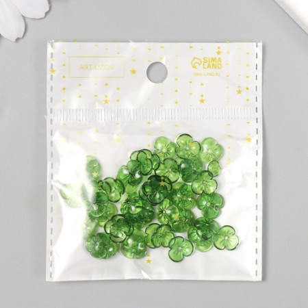 Beads for creativity Plastic "Busin Hat" set 50 pcs Transparent green 0.4x1x1 cm-4