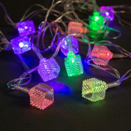 Garland “thread” 5 m with nozzles “melting cubes”, ip20, transparent thread, 20 LED, glow of multi (RG/RB), blinking, 220 V