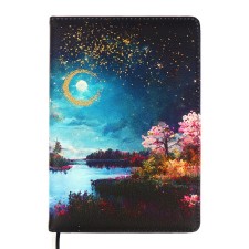 Delicidal of a non -combined A5 136 sheets, leatherette Devente. Nature, a solid cover with foam rubber, perforation, liesse, block 70, blue
