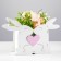 Kashpo wooden "bunnies" 16.5x25.4x8.6 cm white/pink