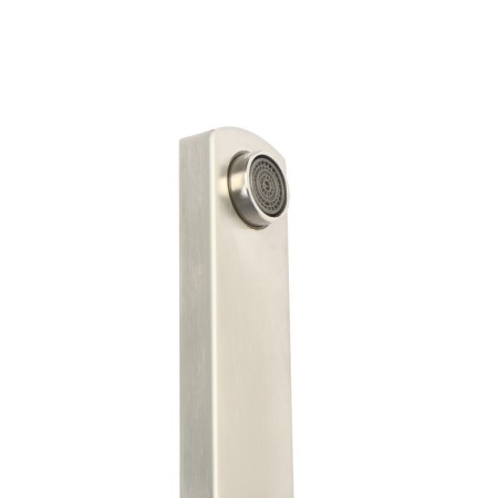 Zein bath mixer, square, pour 35 cm, with a shower set, stainless steel, satin-7
