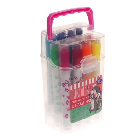 Stampica felt-tip pens 12 colors, Funcolor, in a plastic penalty, mix-8