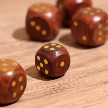 Dice play in a box 12x4x4 cm, wood shisham-3