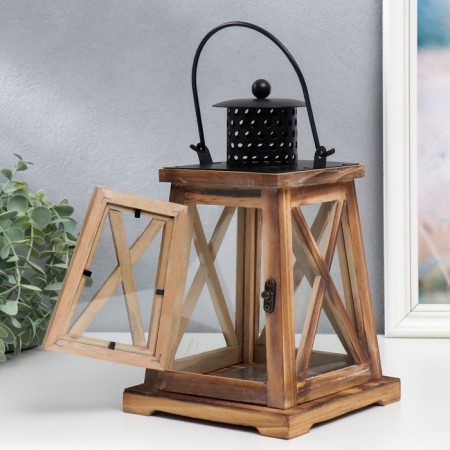 Summary tree on 1 candle "Lantern - trapezoid" aged 26x16x16 cm-2