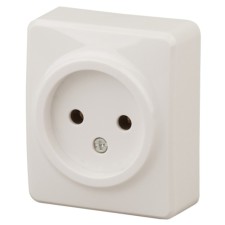 2p socket, 16A-250V, IP20, OU, ERA expert, ivory