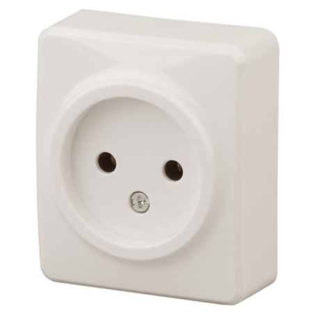 2p socket, 16A-250V, IP20, OU, ERA expert, ivory