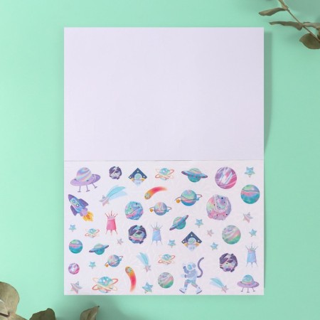 Stickers in the book "Cosmography" + 3 background holography 20.7x14.2 cm-9