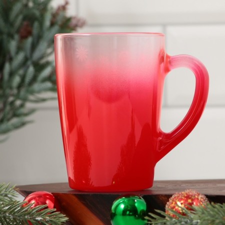 New Year! New Year's glass mug with a gradient "Snowflakes!", 300 ml-1