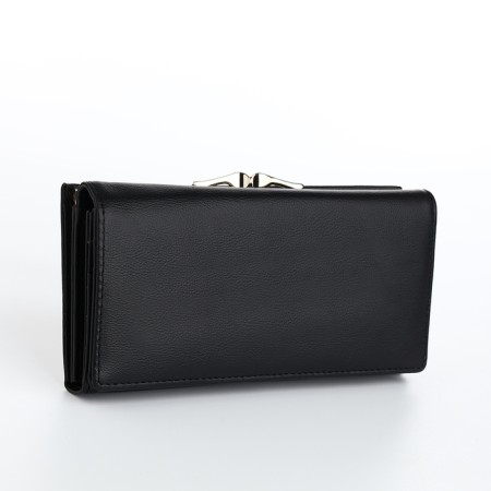 Women's wallet on magnets, black color