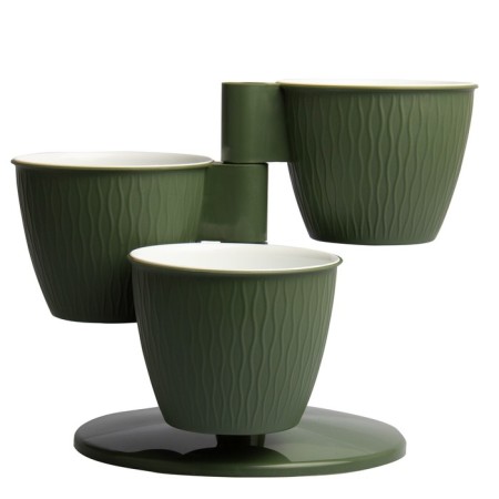 Set of Live-In-Green "Pyramid", with tabs, on delivery, 3 pots, d = 27 cm, 0.8 l, color nephritis