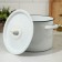 Cylindrical pan, 3.5 l, enameled cover, induction, white color