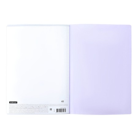 A4 notebook, 48 sheets, a cage on the bracket, Erichkrause, Coverprio Pastel classic, lilac plastic cover,-4