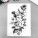Tattoo on the body Black "Rosehip flowers" 21x15 cm