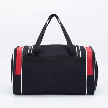 Sports bag, 3 parts on zippers, external pocket, long belt, black color-1