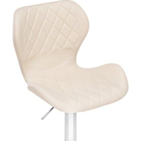 Barrier stool Porch metal/eco -leather, chrome/beige 48x47x91 cm-4