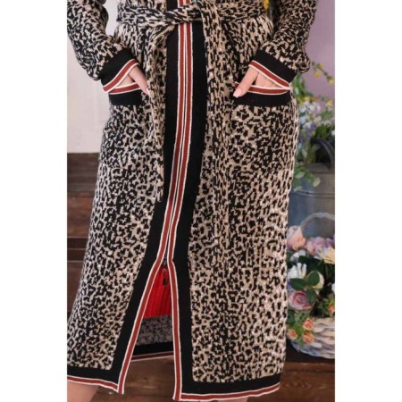 Cardigan female, size 42, brown color-17