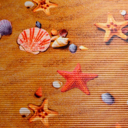 Bathroom rug "Stars, shells", width 80 cm, roll 15 m-1