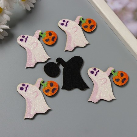 Decor for the creativity of felt lords "Bringing with pumpkin" 4.5x5 cm-1